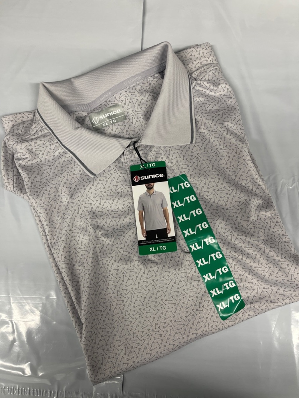 Sunice Men's Light Gray Printed Polo - XL